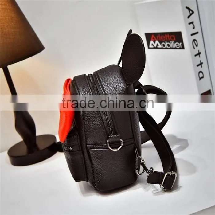Mic-key Bow Beautiful Schoolbags Teenage High School Backpack for Girls