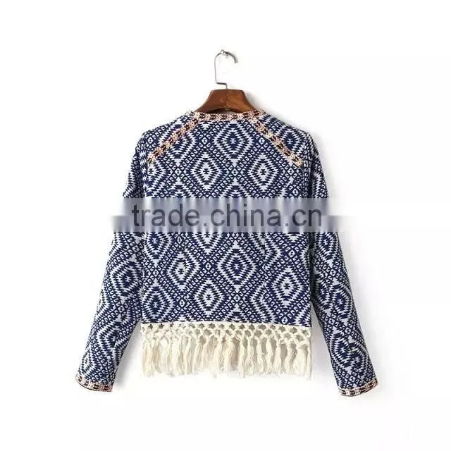 cheap china wholesale clothing tassel open front vintage top