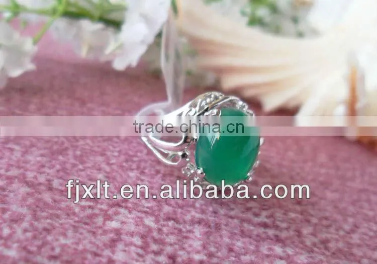 New Arrival Fashion Design 925 Sterling Silver Large Chalcedony Ring