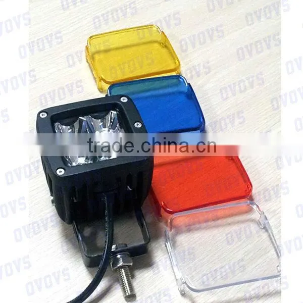 10-30v 12W LED work light with four color covers for truck, suv, atv, 4x4 off road, heavy duty machine