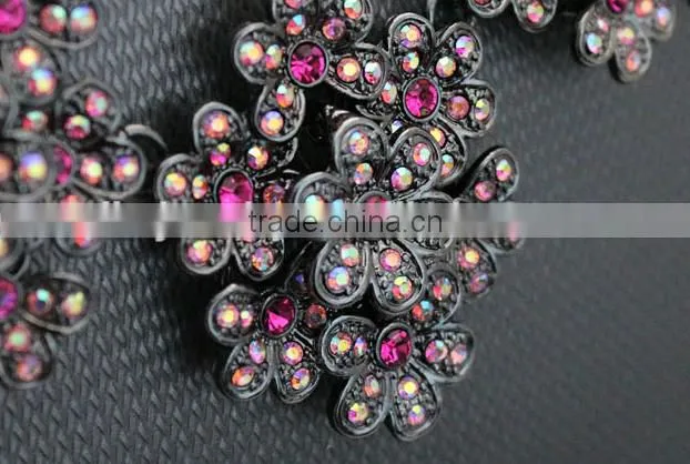 Yiwu factory necklace,fashion necklace,rhinestone flower necklace