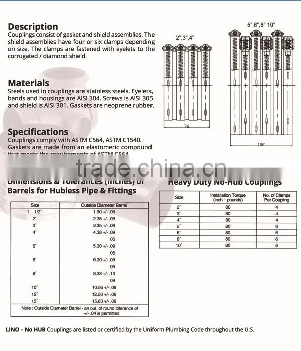 Cheap Price Hdpe Pipe Coupling with UPC Approval