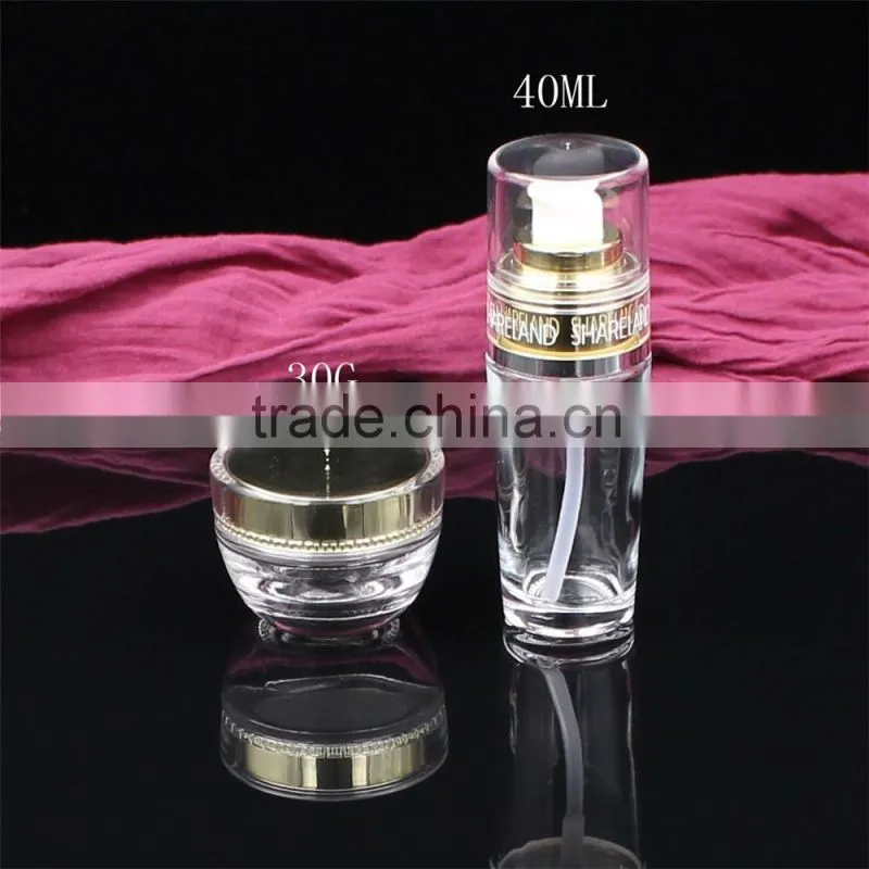 luxury 120ml glass bottle for cosmetic packaging V-shape pump cosmetic bottles