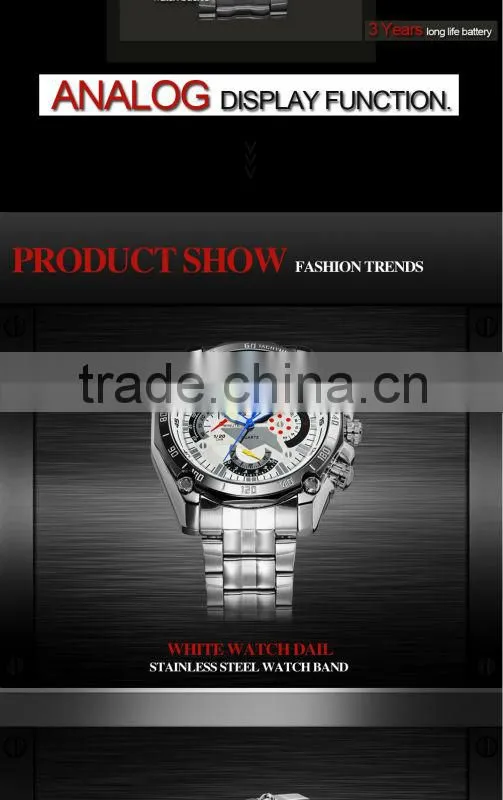 Men sports watch japan quartz movement custom watches fashion wrist branded stainless steel mens hand watch