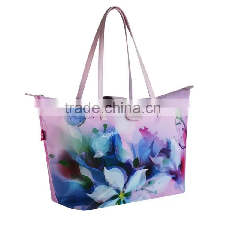 Nylon Beach Bag With Zipper Pocket Nylon Carry Bag