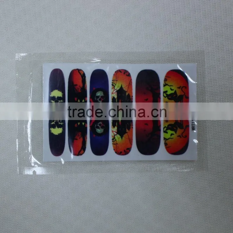glow in the dark Halloween decoration metallic nail art wraps