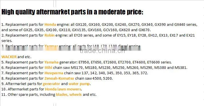 Gasoline engine parts GX270 air cleaner element