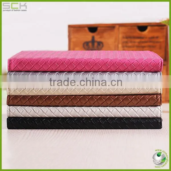Woven Pattern Leather case For Ipad Case 2/3/4 with stand