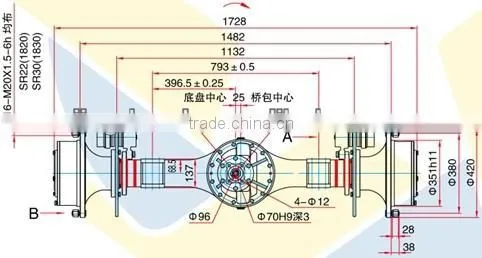 LIUGHONG SDLG XGMA Xuzhou XCMG loader drive AXLE CZQ/H1820 for LW200K wheel loader Axle CZQ/H1830 for ZL16 parts manufacturer