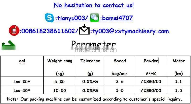 Tianyu brand semi-automatic weighting packer with best performance