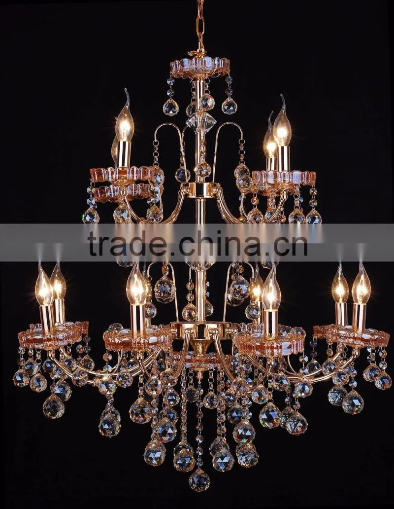 WD1822-3/5/8/8+4 Global Export Luxury Champagne Gold Iron K9 Crystal chandelier