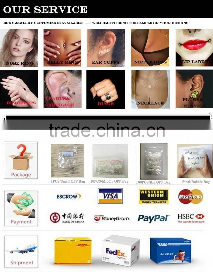 Newest Designs Surgical Steel Septum Rings Non Piercing Body Jewellery