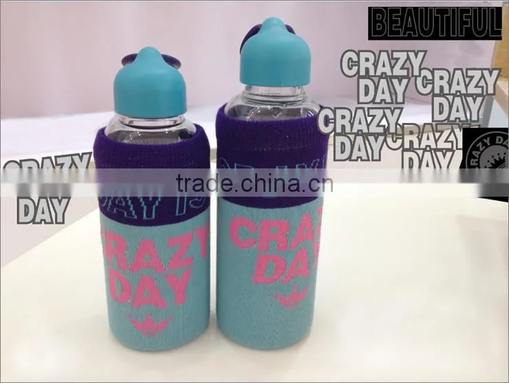 glass water bottle with silicone sleeve glass sports bottles