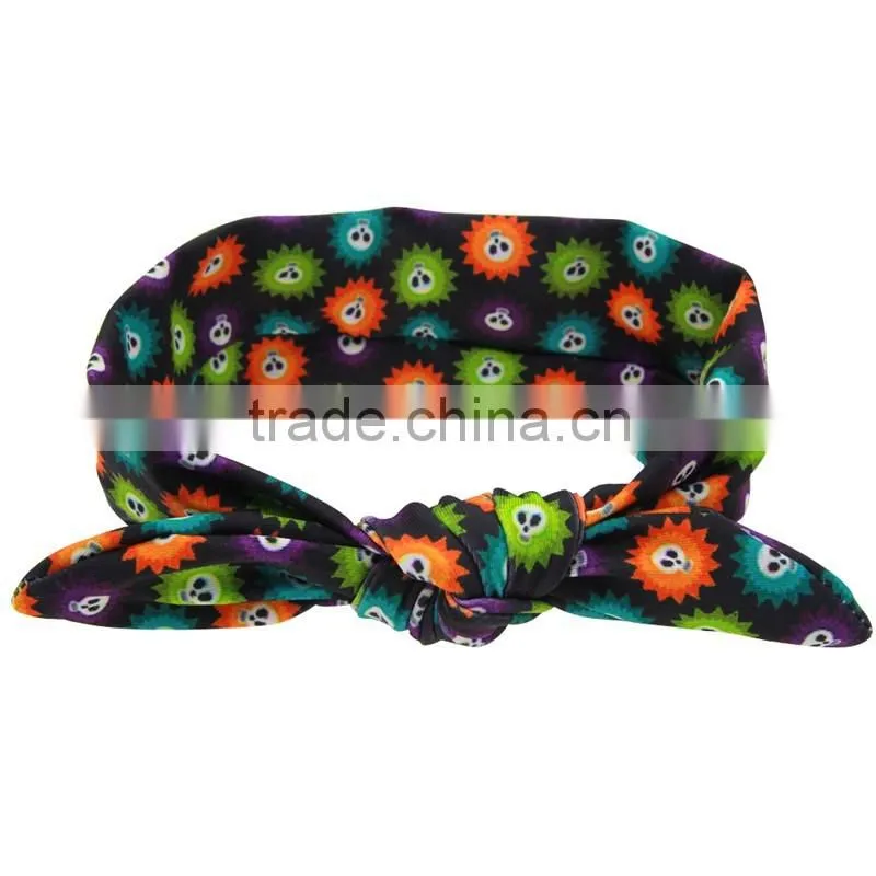 adjustable elastic headbands with bow -knitted bow headwraps -wholesale rabbit ear Christmas headband