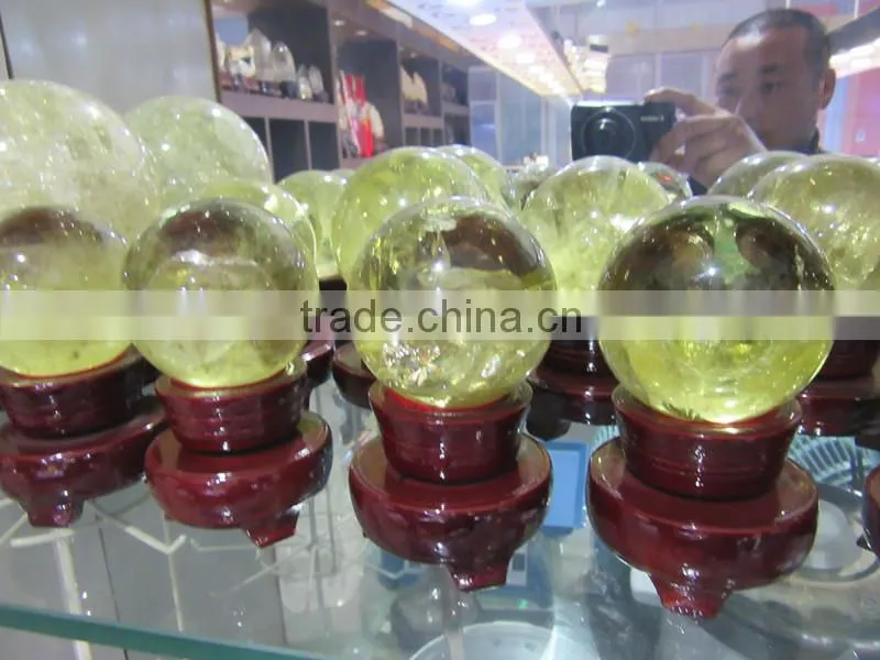 Feng Shui yellow crystal ball for Office Decoration