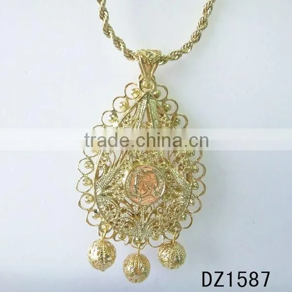 new design ruby beads necklace rhinestone gold morocco pendant