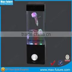 Hot sales led dancing water show speaker with small aquarium, LED Water Light Speaker with dancing fish