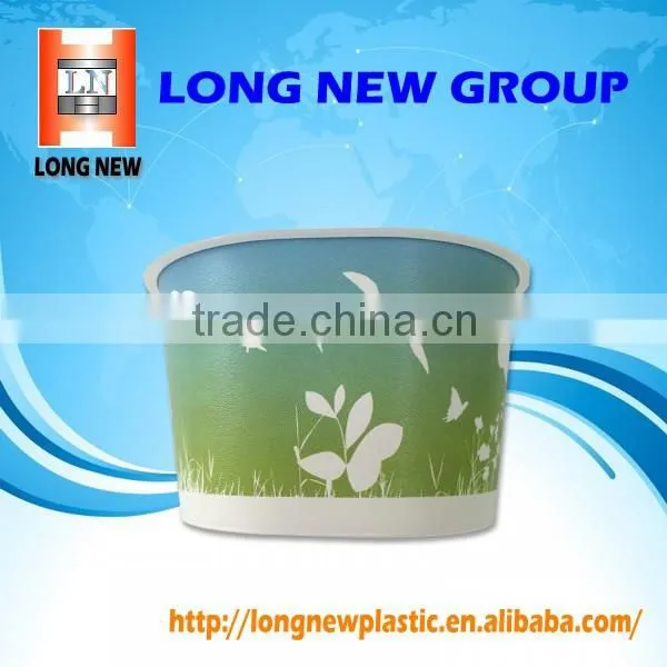 Customized plastic Ice Cream Bowl In Mould Printing Label