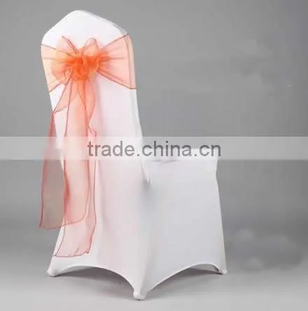 20*275cm In Stock Wedding Organza Hanging Bow Chair Cover Sashes Sash Party Banquet Decoration Bow Colours