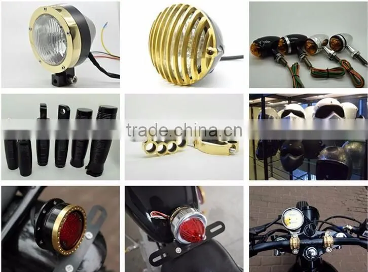 Black Round Red LED Tail Light Lamp for Harley Motorcycle Bobber Chopper 12V