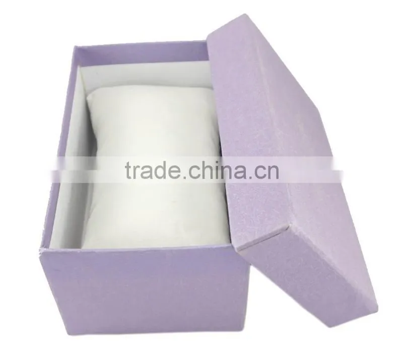 Good quality Fashion watch box long purple box pillow inner 13.8*8.8*7.8cm jewelry paper box