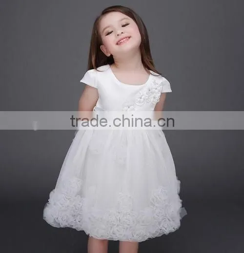 2016 fashionable beautiful girl white party dresses baby birthday party dresses for teenagers