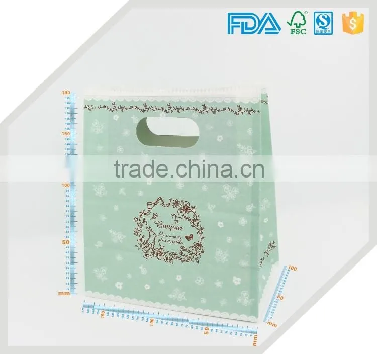 color printing popular die cut hole handle white kraft paper bags
