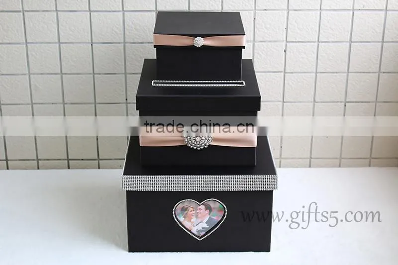 Handmade wedding card holder wedding card box with photo frame for best widding gifts