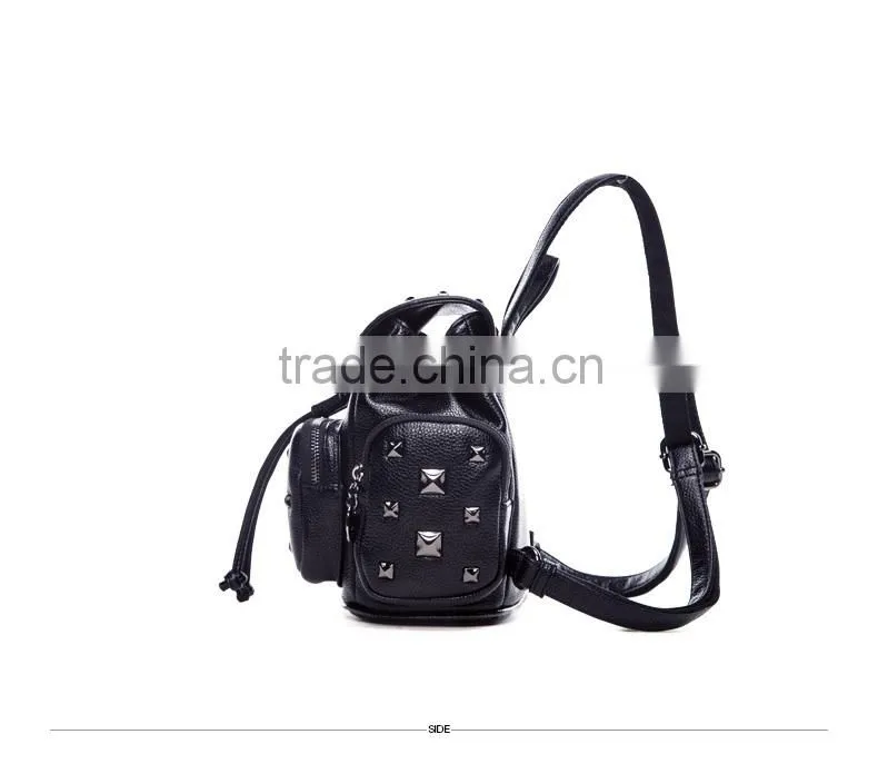 Wholesale fashion custom women high school leather backpack