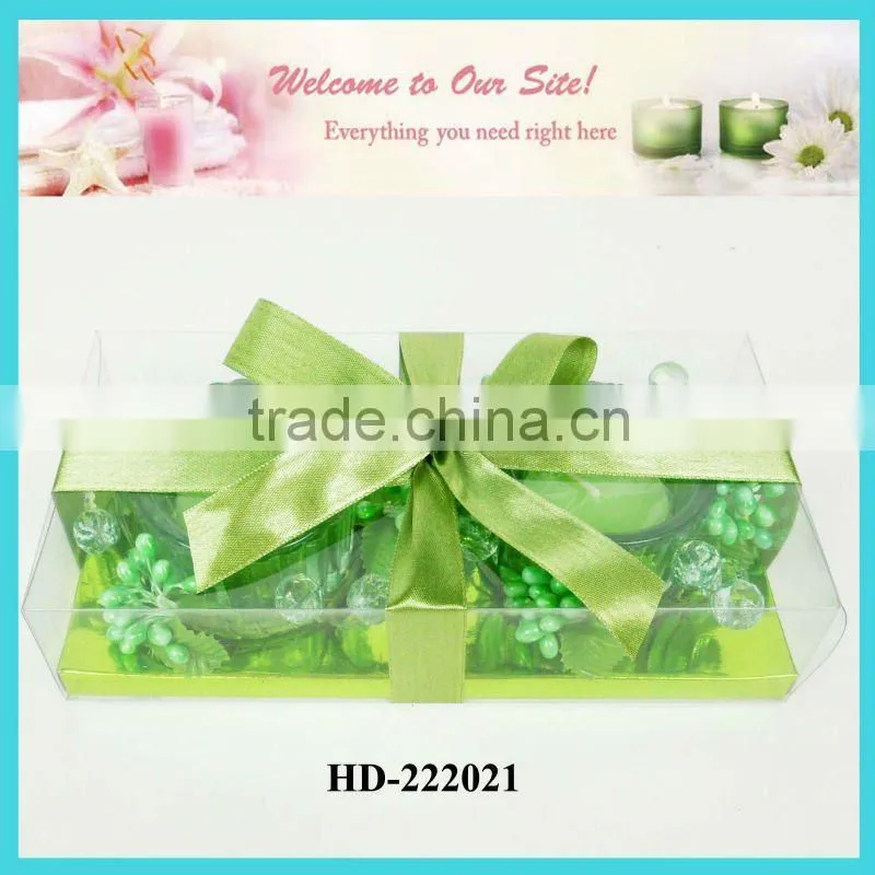 artificial flower candle ring with candle holder and tealight set