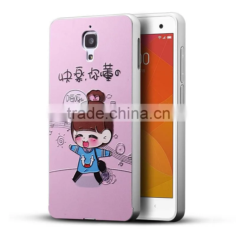 wholesale PC case with metal Frame mobile phone case for xiaomi 4