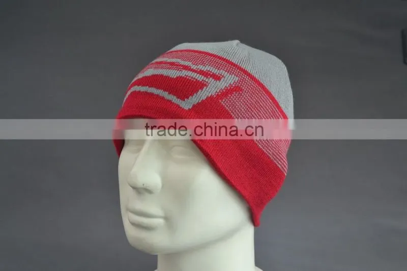 BSCI Audit Custom winter beanie hat with jacquard logo