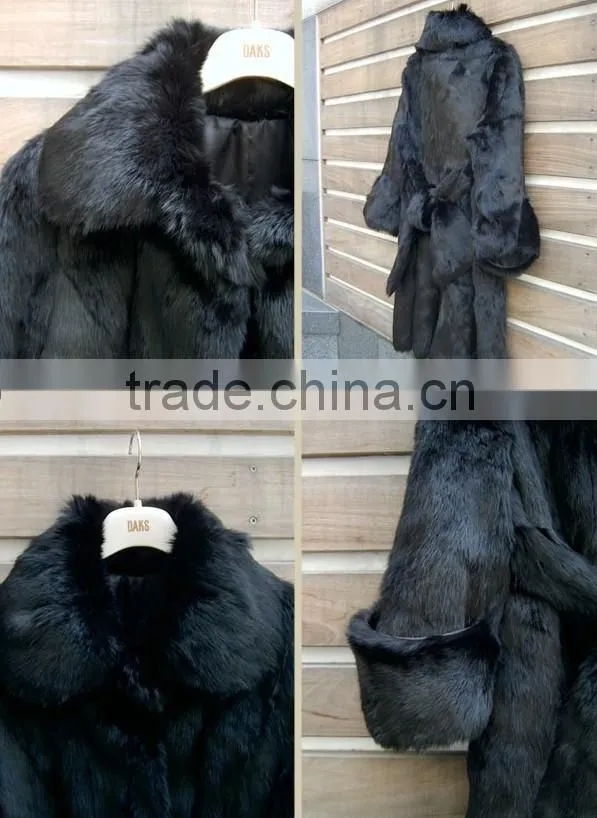 2015 new arrival long rabbit fur coat for women RC13