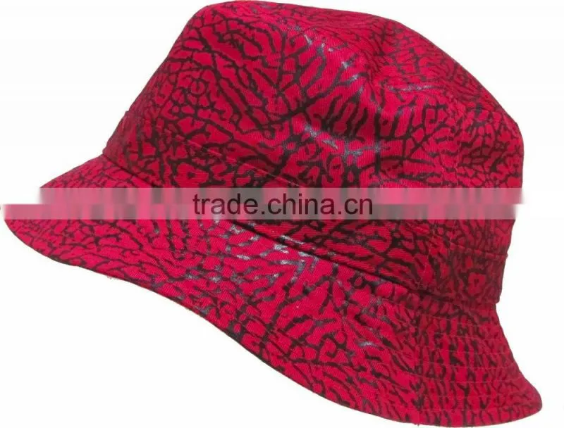 2015 New Custom Printed Bucket Hat Hunting Fishing Outdoor Cap 100% Cotton Printed Elephant Fabric Bucket Hat Pattern Free