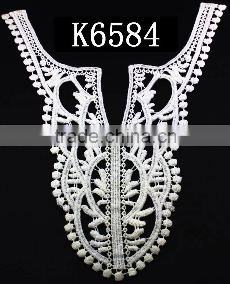 Hot Sale Embroidery 100% Cotton Collar Lace for Ladies Dresses
