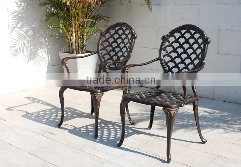 New Design Patio Furniture Cast Aluminum Bistro Table Set Outdoor Furniture