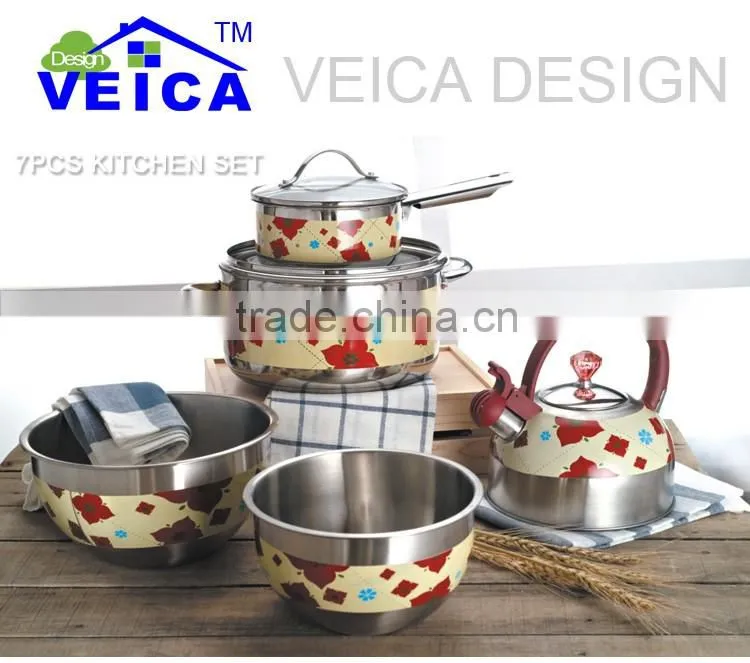 high quality 7 pcs enamel cookware set with best price