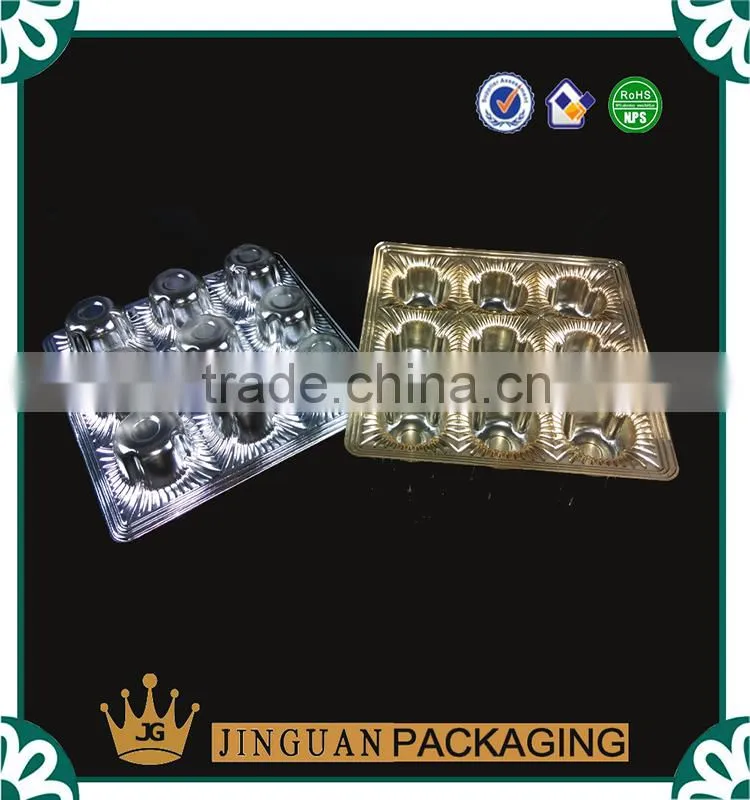 6 pieces PVC/PET macarons container and tray packaging