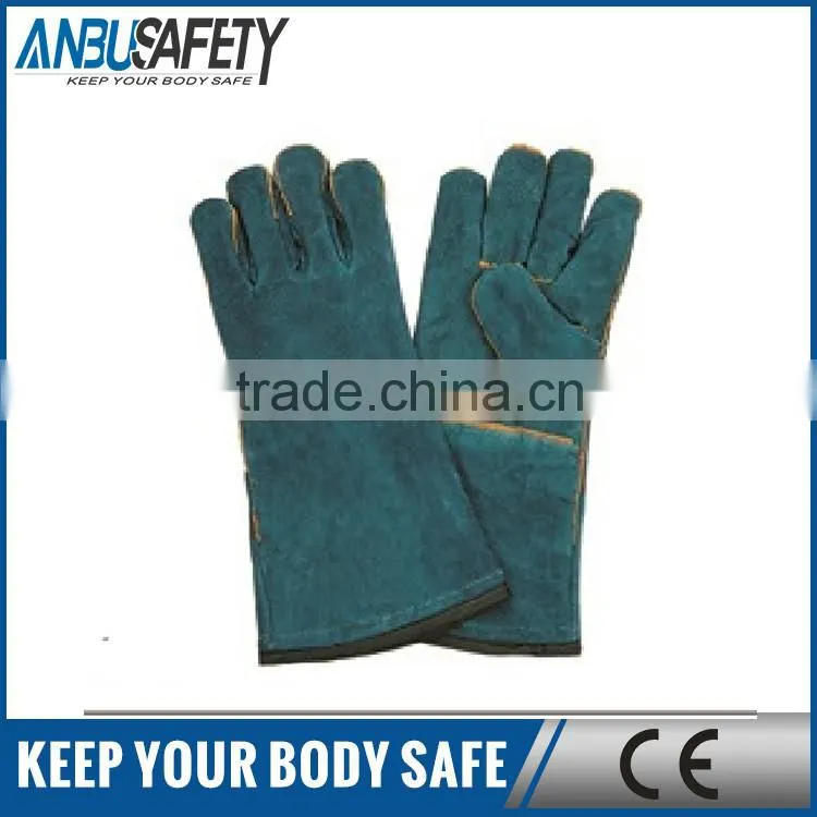 Rugges mechanic glove EN 388 green leather gloves in wholesales