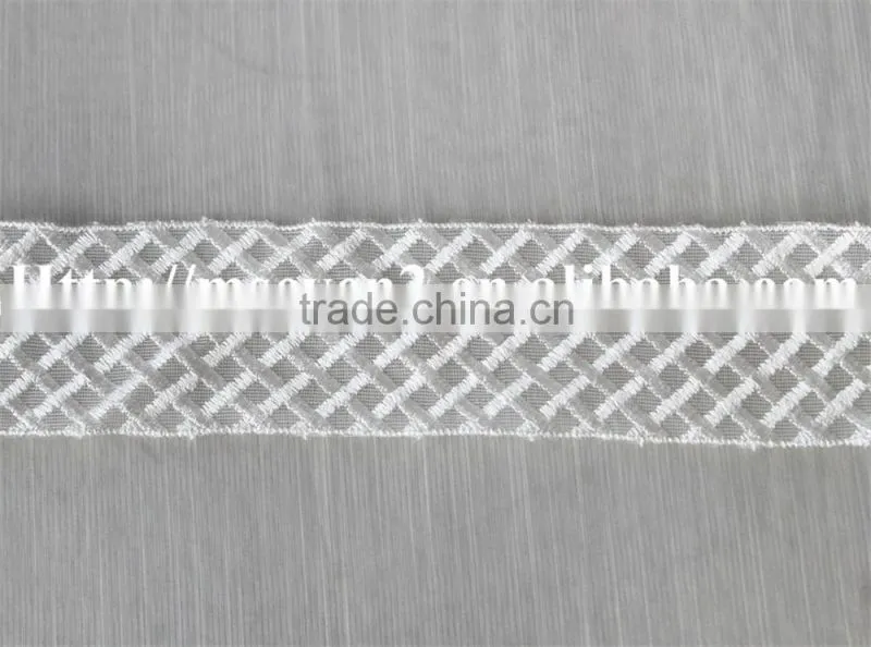 high quality white 100% polyester lace trim guipure lace for hat
