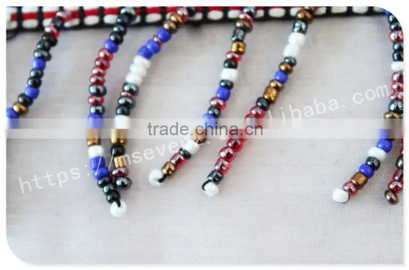 Hot selling 5cm width polyester ethnic cheap beaded fringe trim wholesale