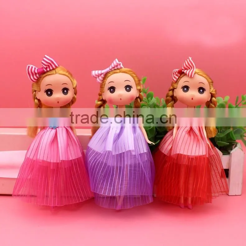 Fashion new beautiful mobile phone chain bag hang pendant doll wedding dress with bowknot new design korea style Barbie keychain