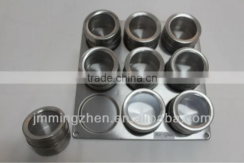 10pcs magnetic spice jar set with stand