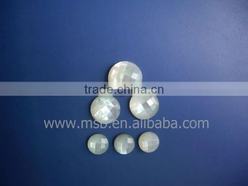 cream white convex river shell cabochons beads