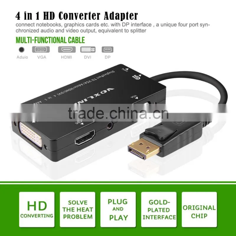 Voxlink new high speed gold plated DisplayPort TO VGA/Aduio/HDMI/DVI cable adapter for macbook