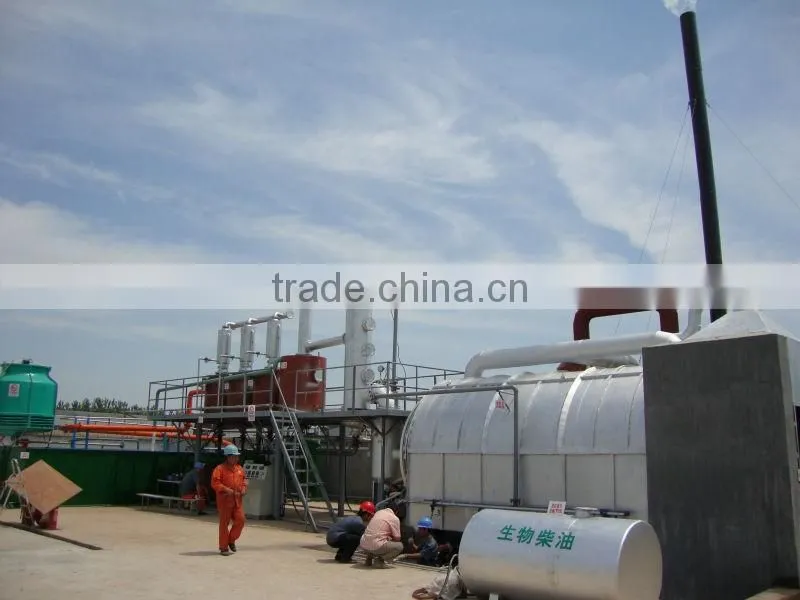 Plastic recycling to oil pyrolysis and distillation combined machine cost saving