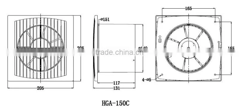 6inch wall mounted ceiling mounted exhaust fan for bathroom toilet kitchen
