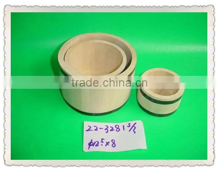 Natural cheap round wooden craft bucket for kids