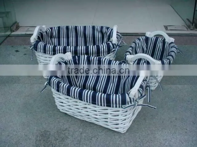Wholesale Firm willow sundries baskets with hanle for storage