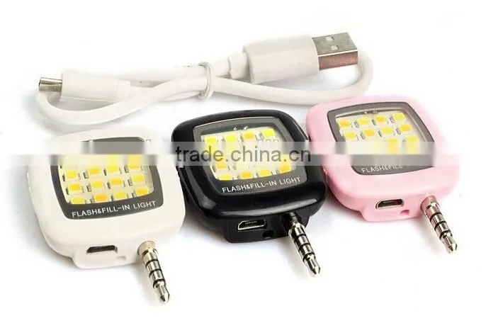2015 Newest Wholesale portable 3.5mm Audio Jack Fill Light LED Flashlight for Mobile Phone